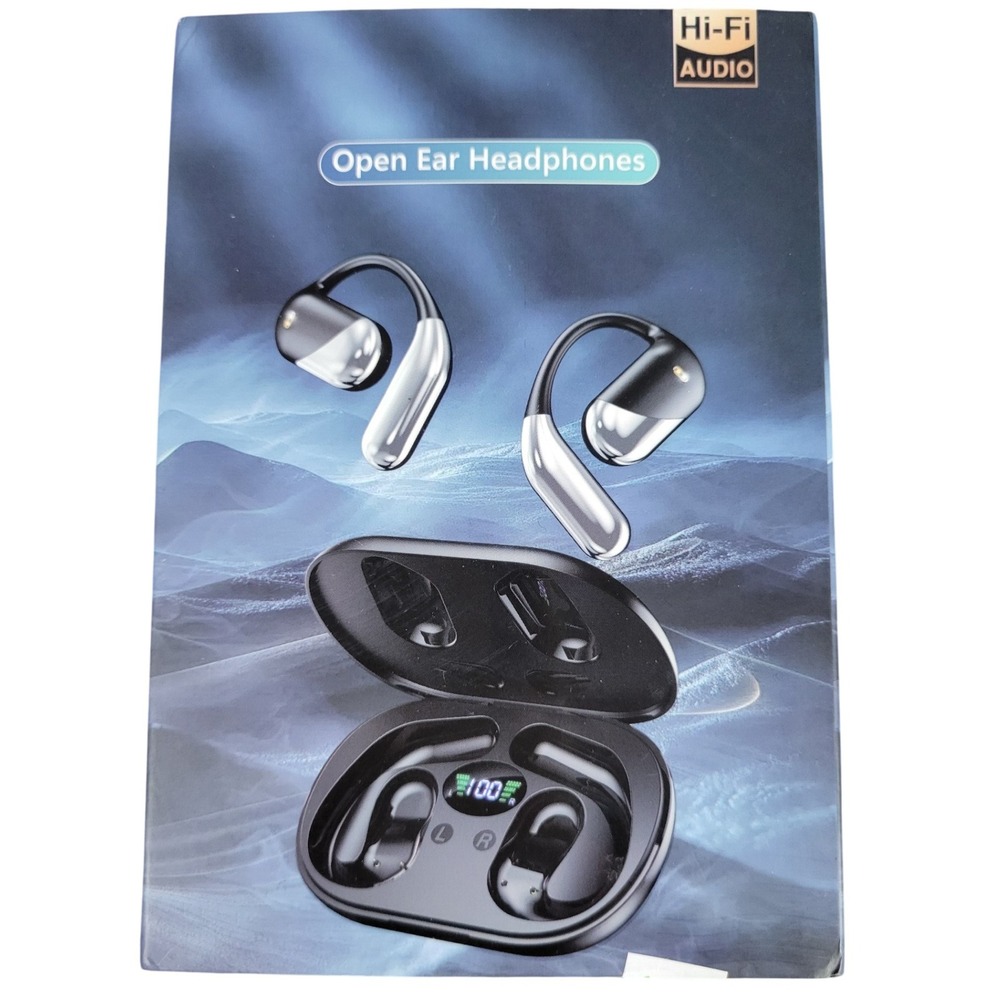 Open Ear Headphones Wireless Bluetooth 5.4 Hi-Fi Audio‎ Lightweight Black